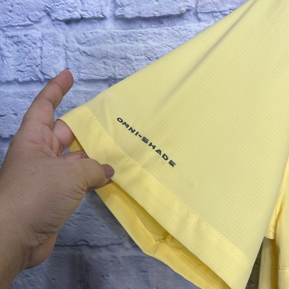 Columbia Shirt Men Yellow Poly UPF 30+ PFG Performance Fishing Gear Unisex Sz M - Picture 9 of 12